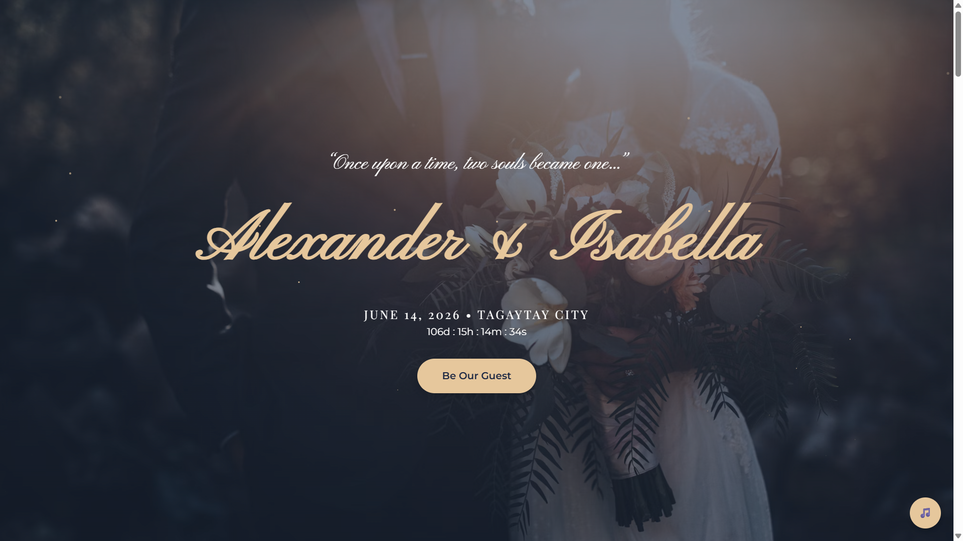Alexander & Isabella Wedding Invitation Website