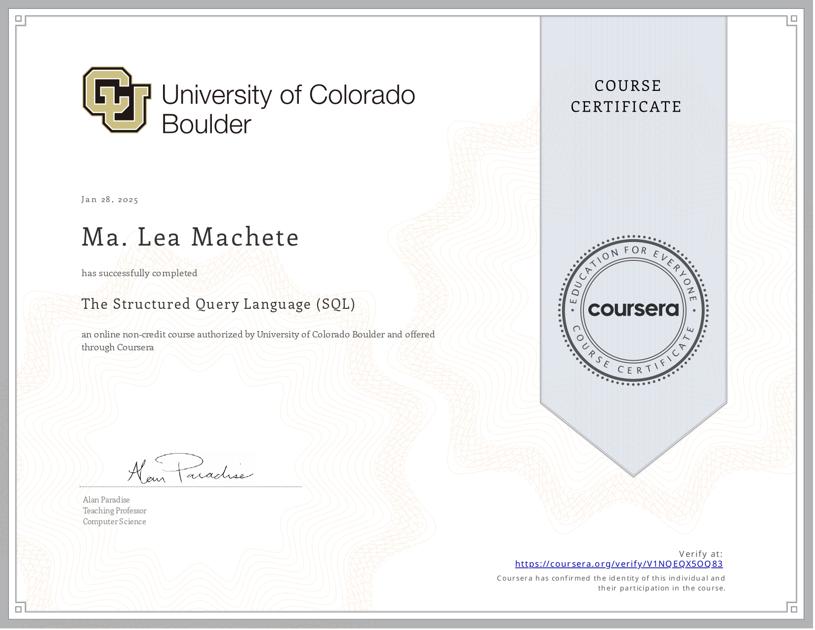 SQL Certification